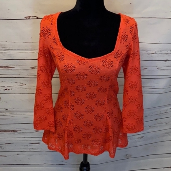 NWT FREE PEOPLE Daisy Pointelle Peplum Top - Picture 11 of 15